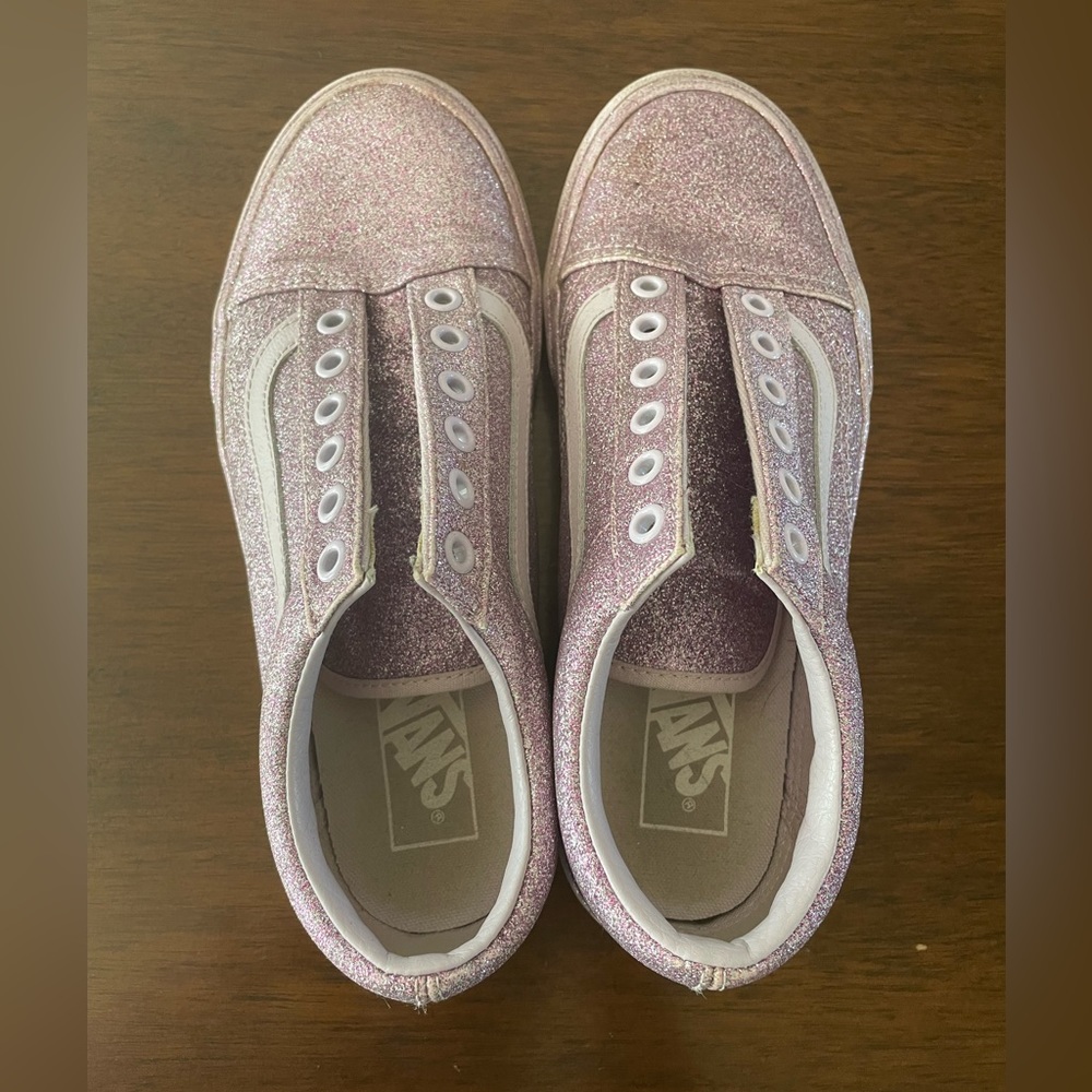 Light purple glittery Vans! Size 7.5